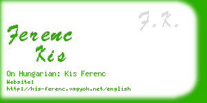 ferenc kis business card